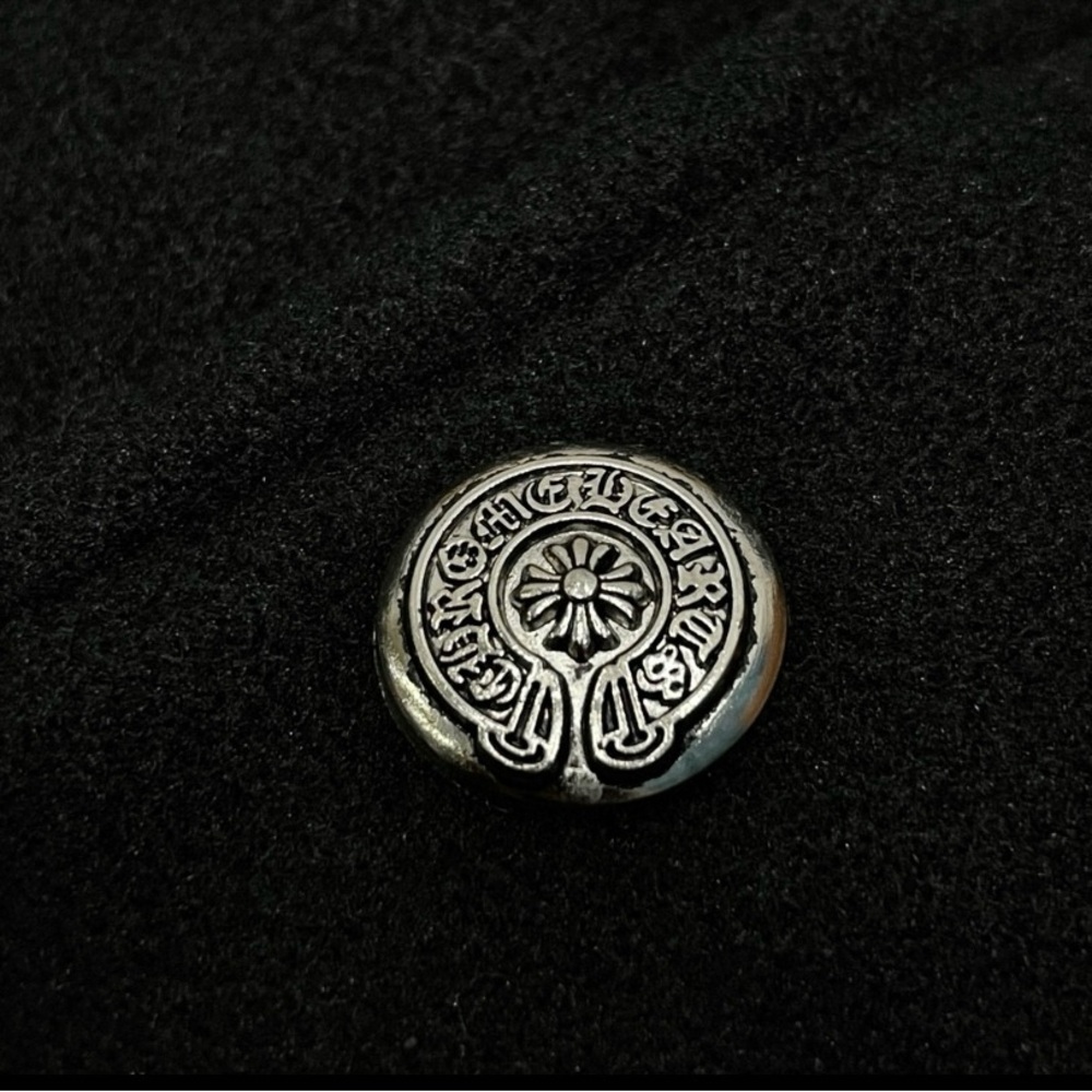 Chrome Hearts Black Leather-Sleeve Varsity Jacket with Red Embroidered Crest - Picture 4 of 7